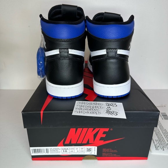 NWT 2020 JORDAN 1 RETRO HIGH ROYAL TOE MENS SZ 10 DEADSTOCK OG ALL - Picture 4 of 16